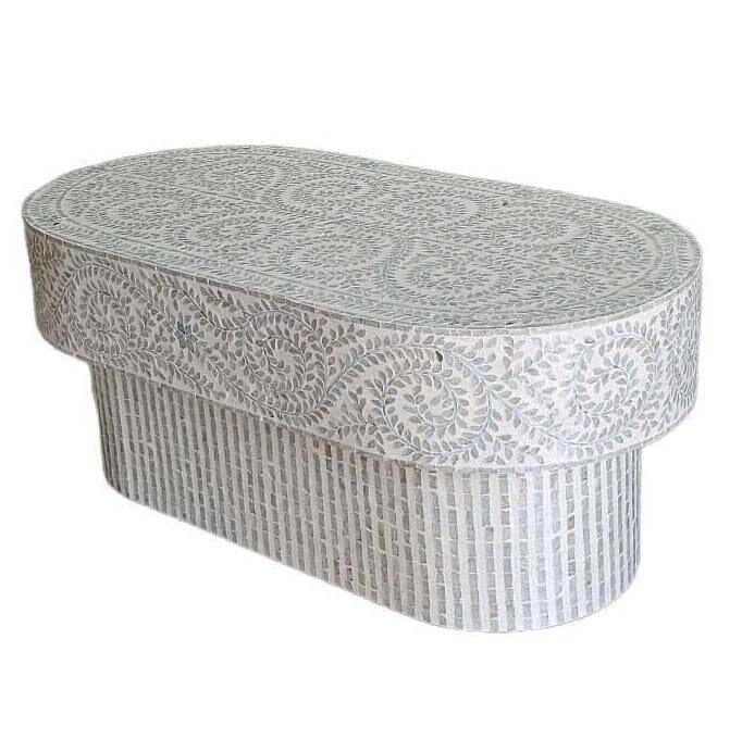 MOTHER OF PEARL OVAL COFFEE TABLE