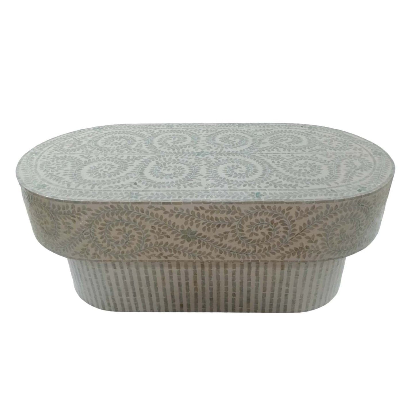 MOTHER OF PEARL OVAL COFFEE TABLE