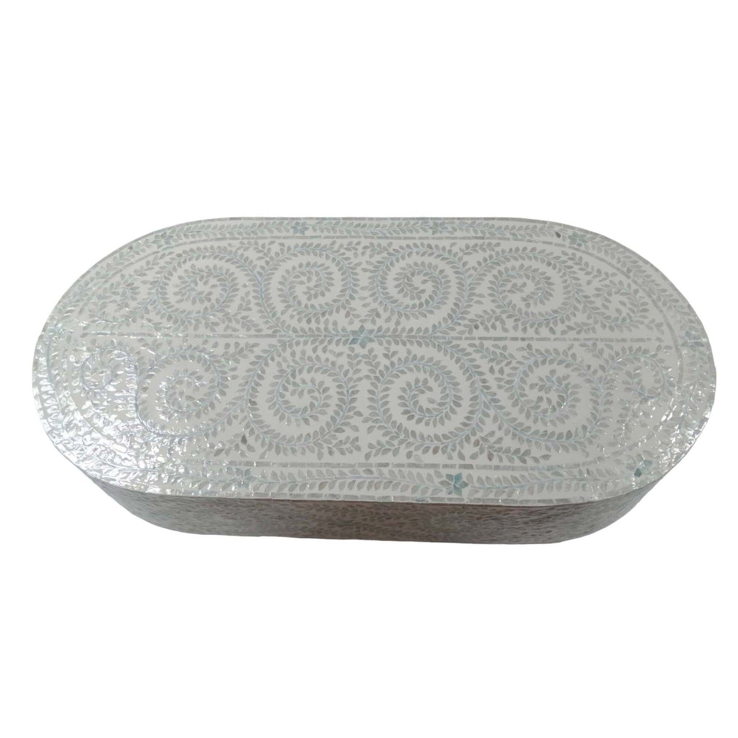 MOTHER OF PEARL OVAL COFFEE TABLE