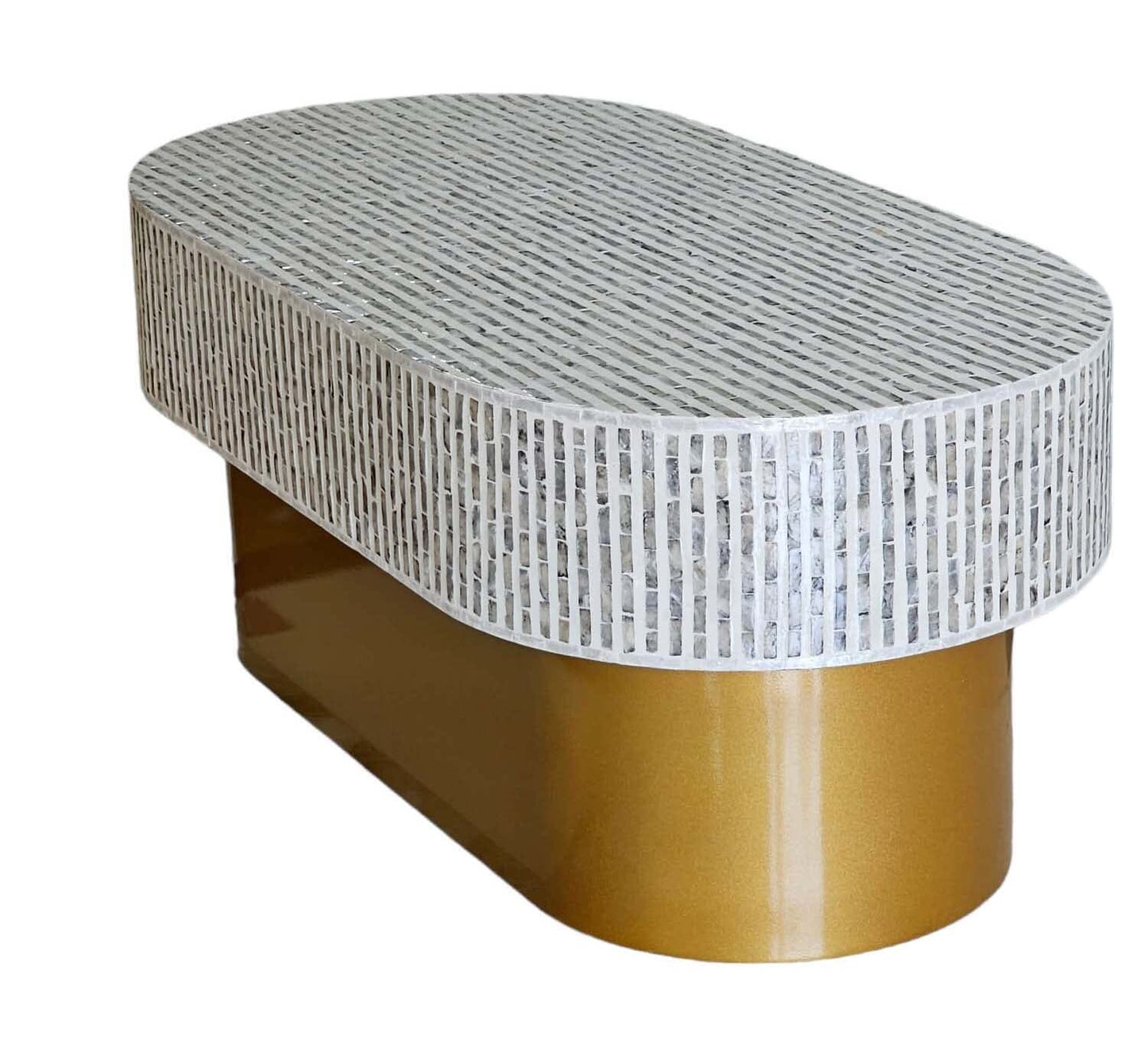 MOTHER OF PEARL OVAL COFFEE TABLE
