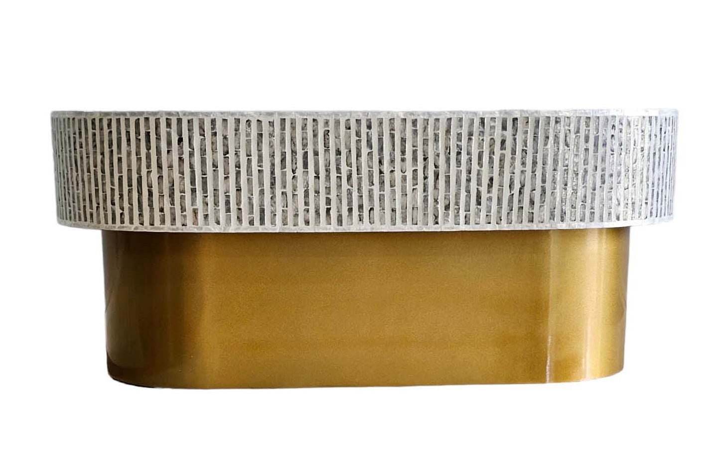 MOTHER OF PEARL OVAL COFFEE TABLE