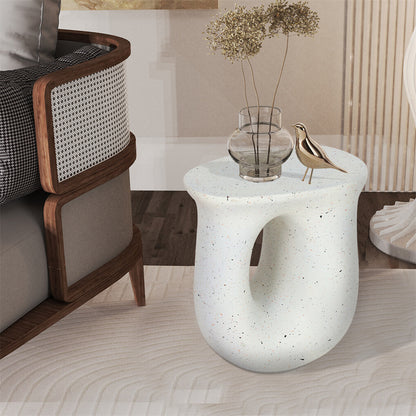 U-Shaped Terrazzo Concrete Outdoor Stool