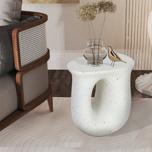 U-Shaped Terrazzo Concrete Outdoor Stool