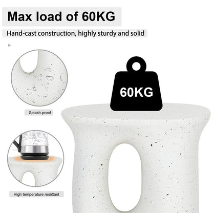 U-Shaped Terrazzo Concrete Outdoor Stool