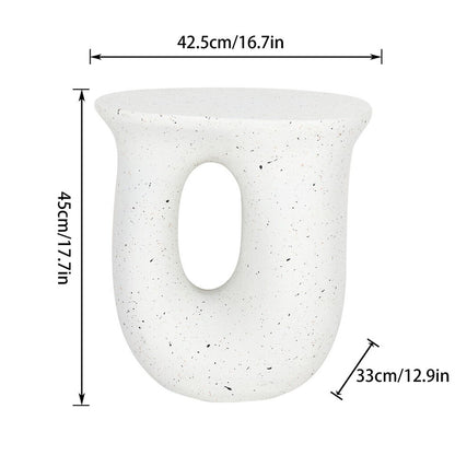 U-Shaped Terrazzo Concrete Outdoor Stool