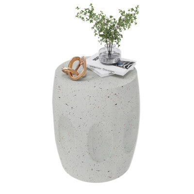 Concrete Side Table – Lightweight, Modern Design, Off-White
