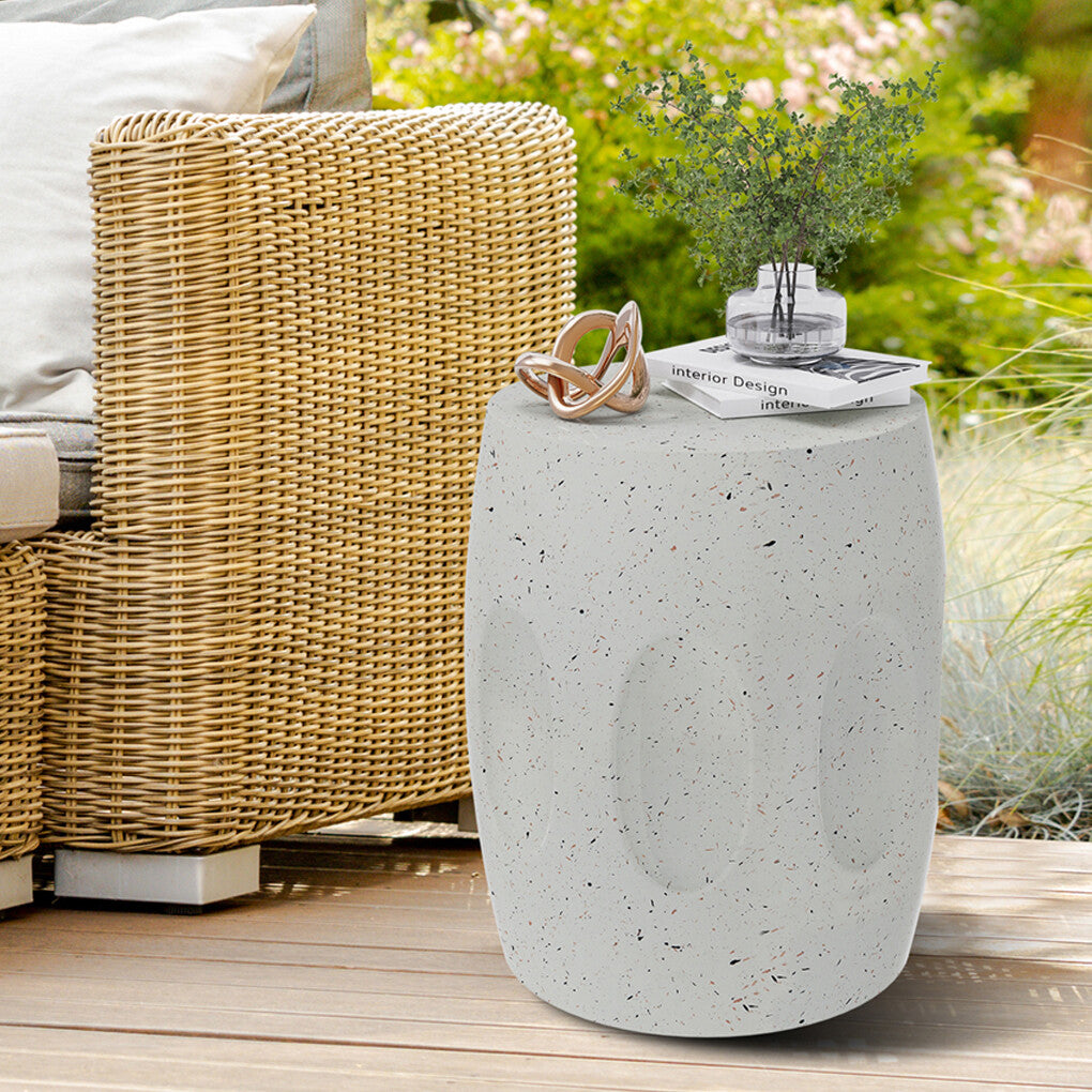 Concrete Side Table – Lightweight, Modern Design, Off-White