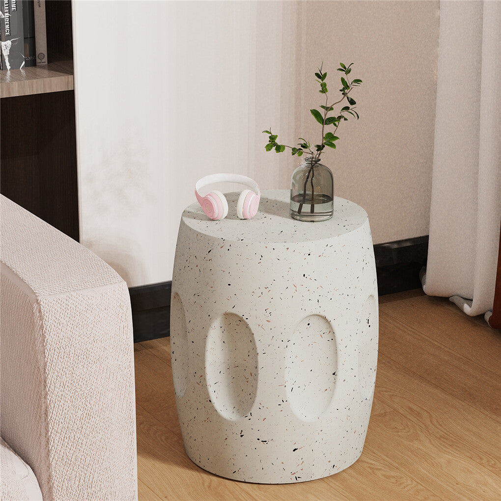Concrete Side Table – Lightweight, Modern Design, Off-White