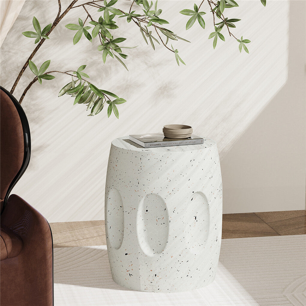 Concrete Side Table – Lightweight, Modern Design, Off-White