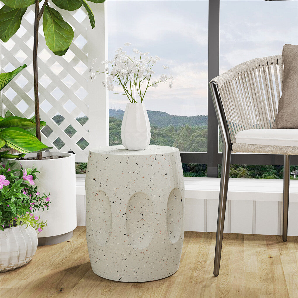 Concrete Side Table – Lightweight, Modern Design, Off-White