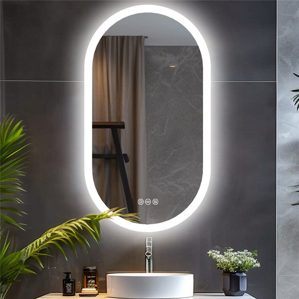 Premium Oval LED Anti-Fog Bathroom Mirror(120x60cm)