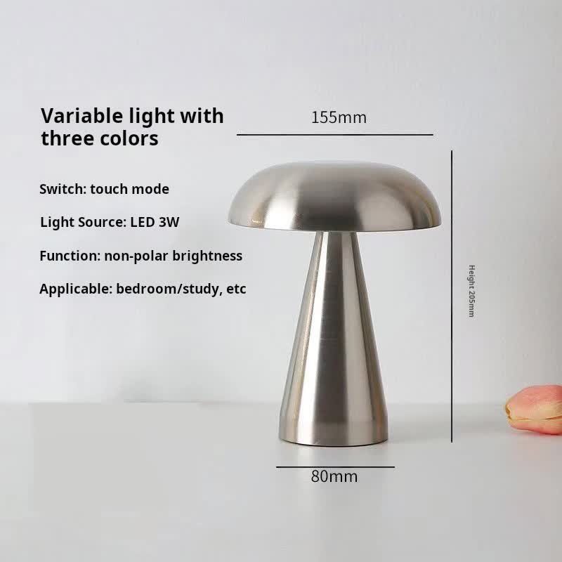 Modern Mushroom Table Lamp - Minimalist Metal Design for Home and Office
