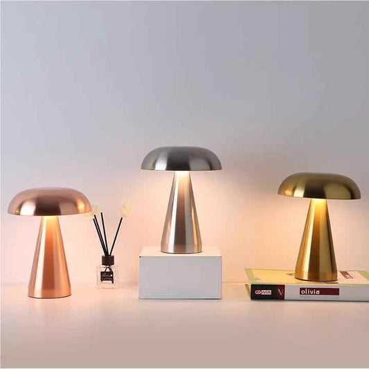 Modern Mushroom Table Lamp - Minimalist Metal Design for Home and Office