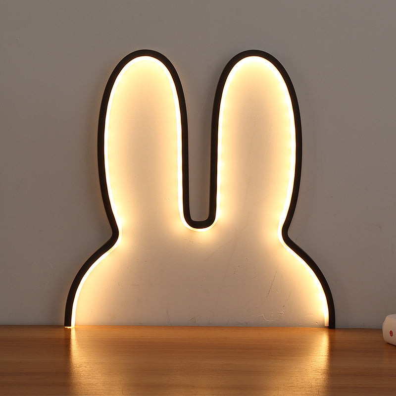 Adorable Bunny LED Wall Night Light – USB Powered, Warm White, 40x30cm