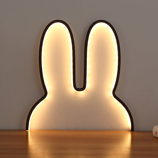 Adorable Bunny LED Wall Night Light – USB Powered, Warm White, 40x30cm
