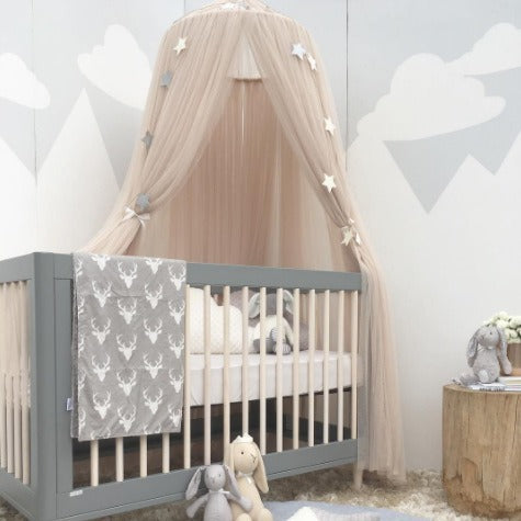 Nordic 7-Layer Tulle Bed Canopy – Extra Long, Pink, 300cm Height