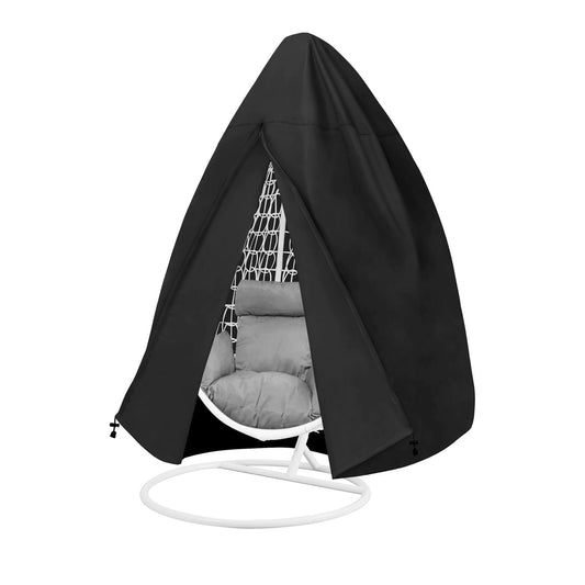 Heavy Duty Hanging Egg Chair Cover – Waterproof, Windproof with Drawstring, Black, Single Seat