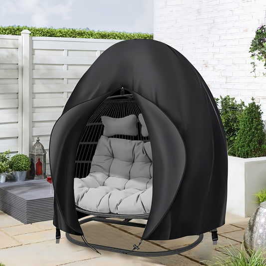 Hanging Egg Chair Cover – Waterproof, Windproof with Drawstring, Black, Double Seat