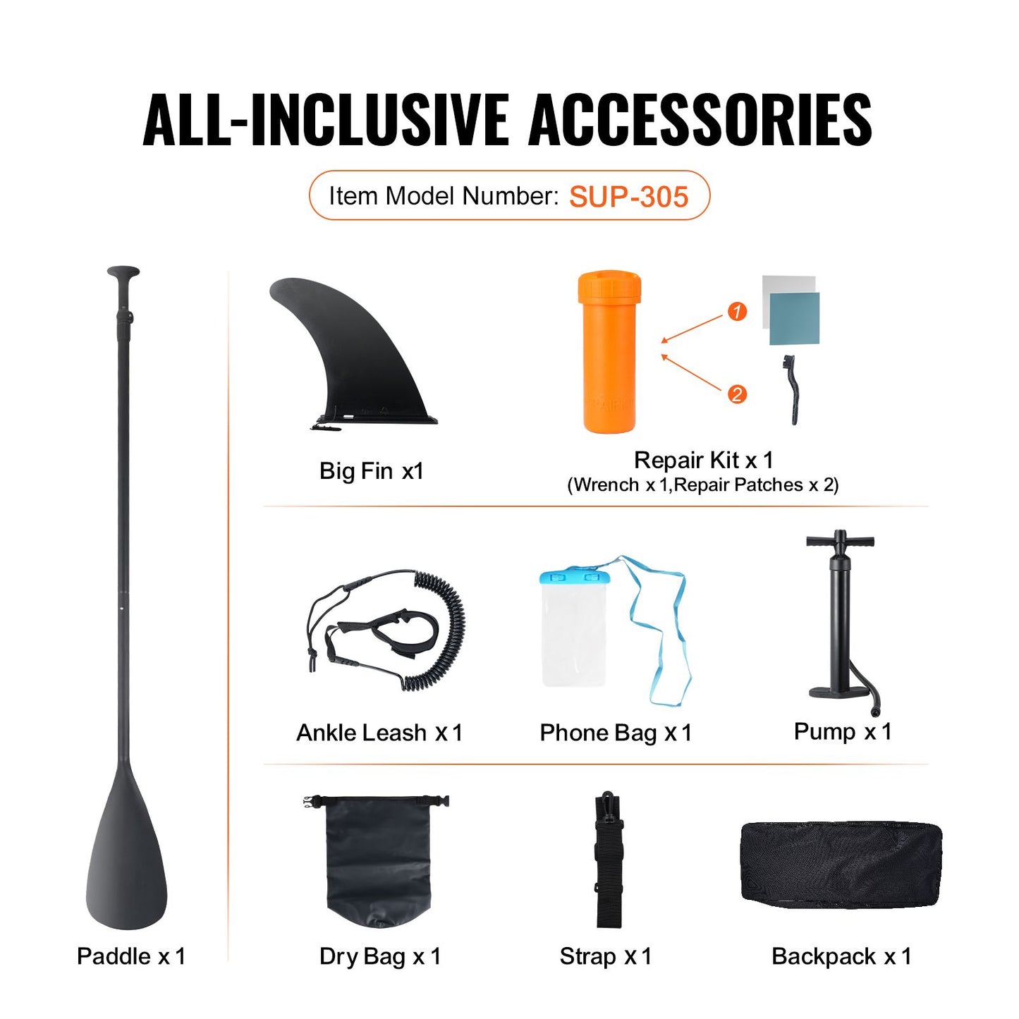 Inflatable Stand Up Paddle Board – Extra Wide, 10 ft with Accessories and Non-slip Deck