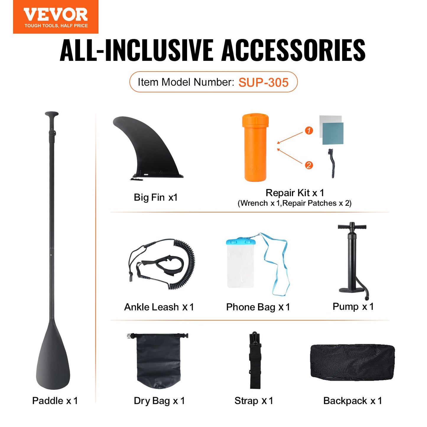 Inflatable Stand Up Paddle Board – Extra Wide, 10 ft with Accessories and Non-slip Deck