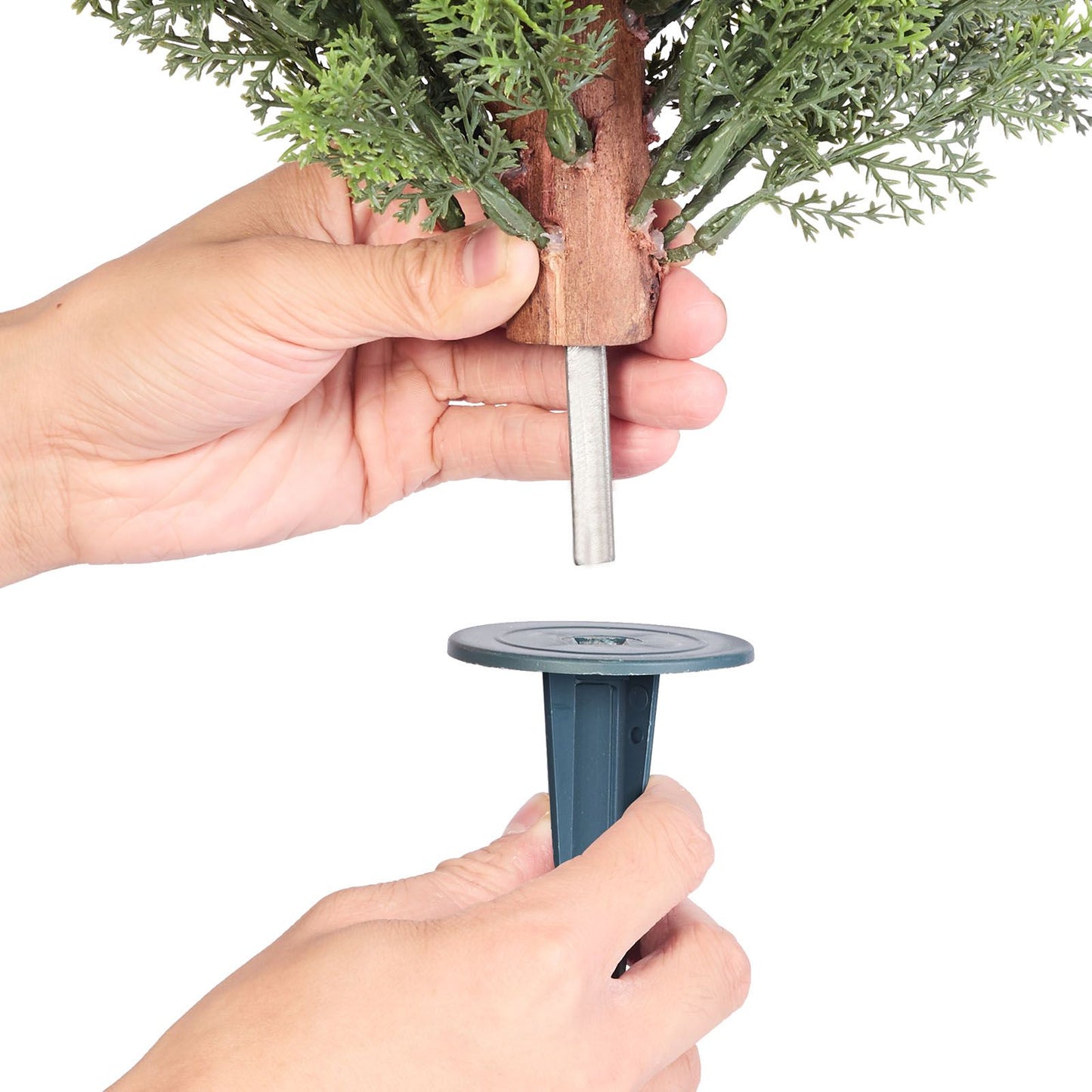 Artificial Topiary Cypress Trees – Realistic Faux Shrubs, 16-Inch, Weather-Resistant