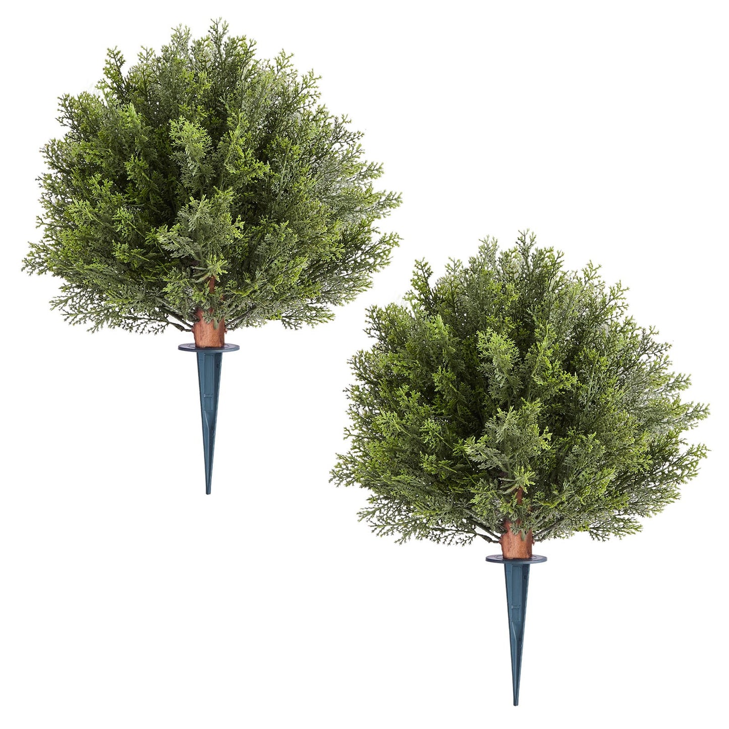 Artificial Topiary Cypress Trees – Realistic Faux Shrubs, 16-Inch, Weather-Resistant