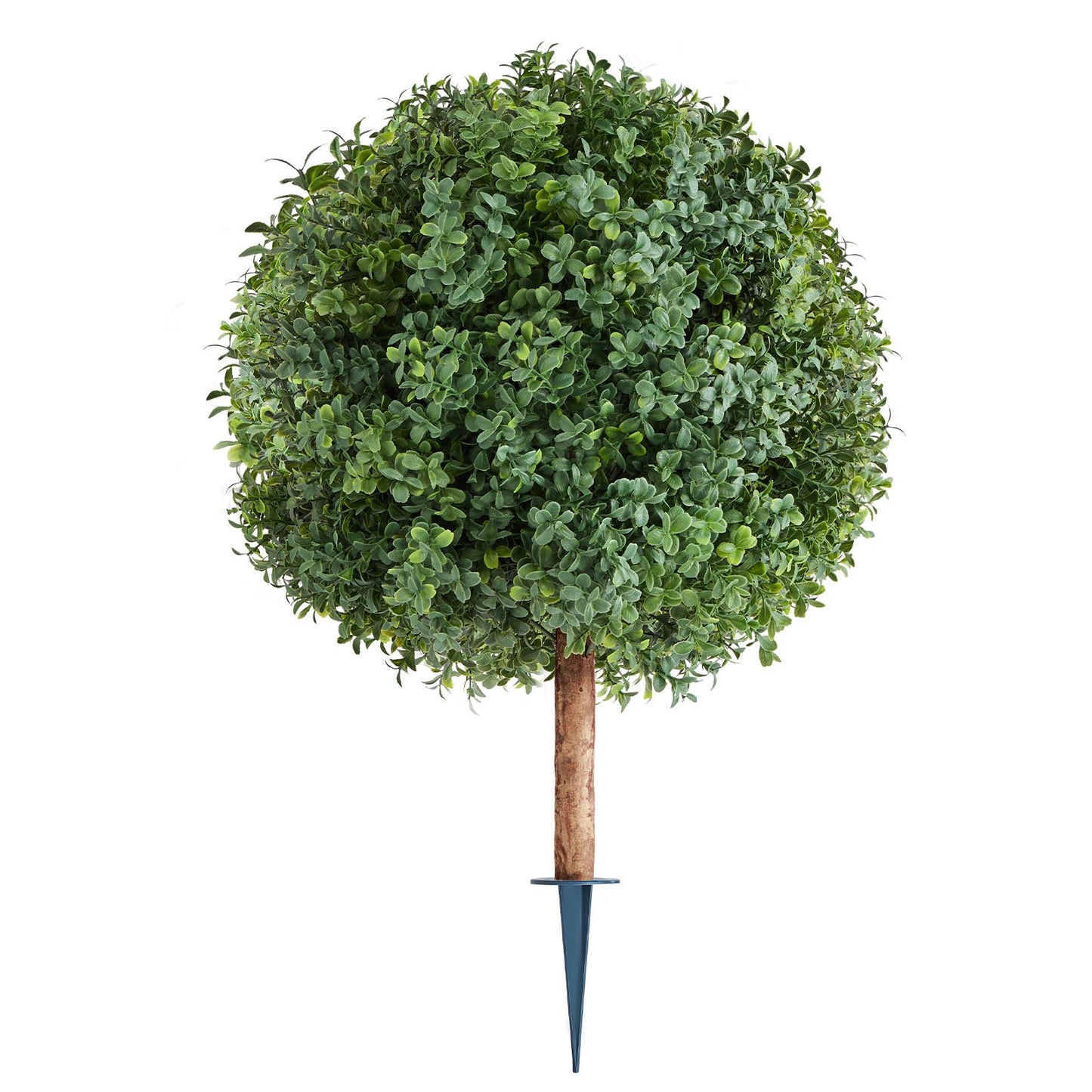 Artificial Topiary Boxwood Trees – Realistic Faux Shrubs, 27-Inch Set of 2