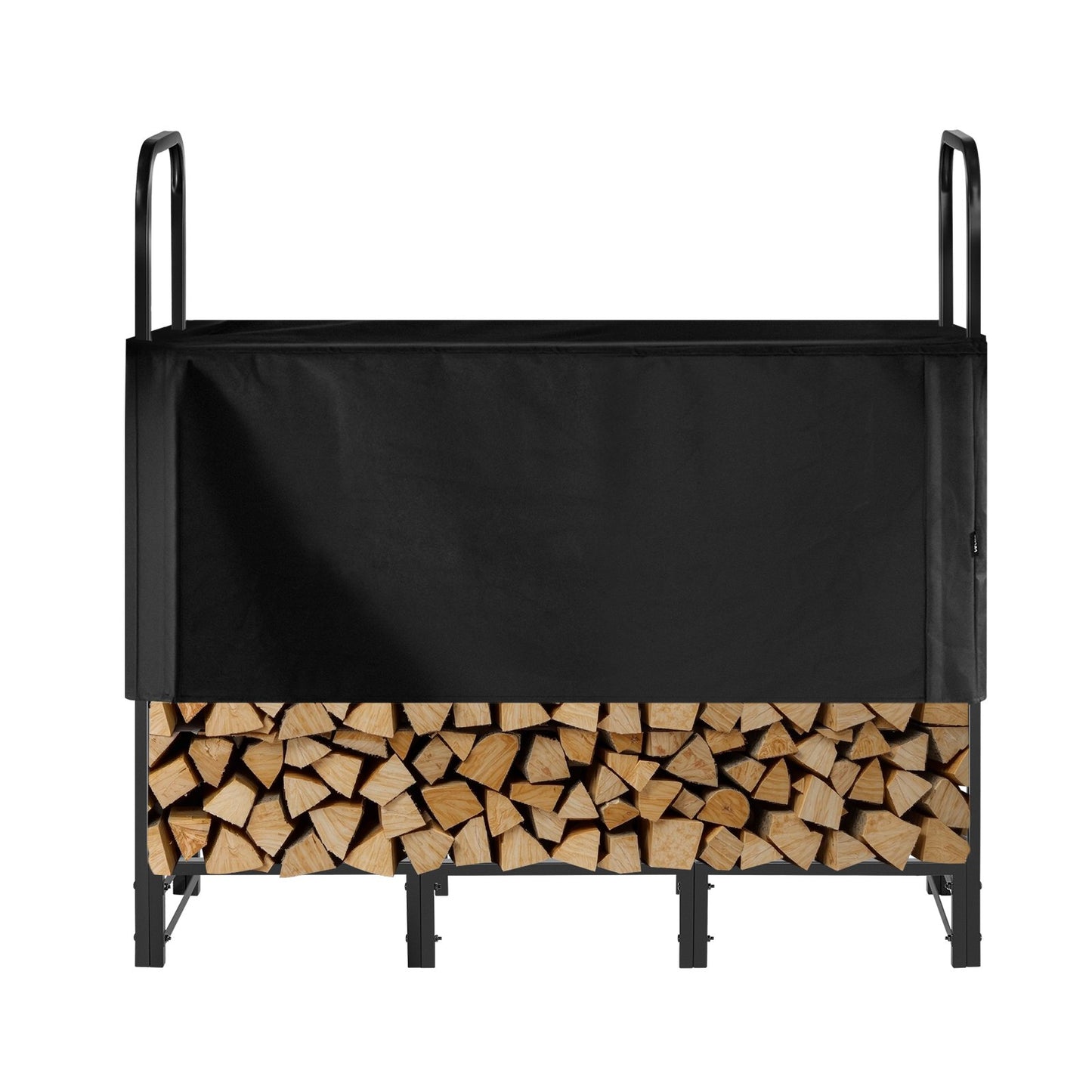 Firewood Rack with Waterproof Cover – 1/4 Cord Capacity, Powder-Coated Steel, 1.22m Outdoor Log Holder
