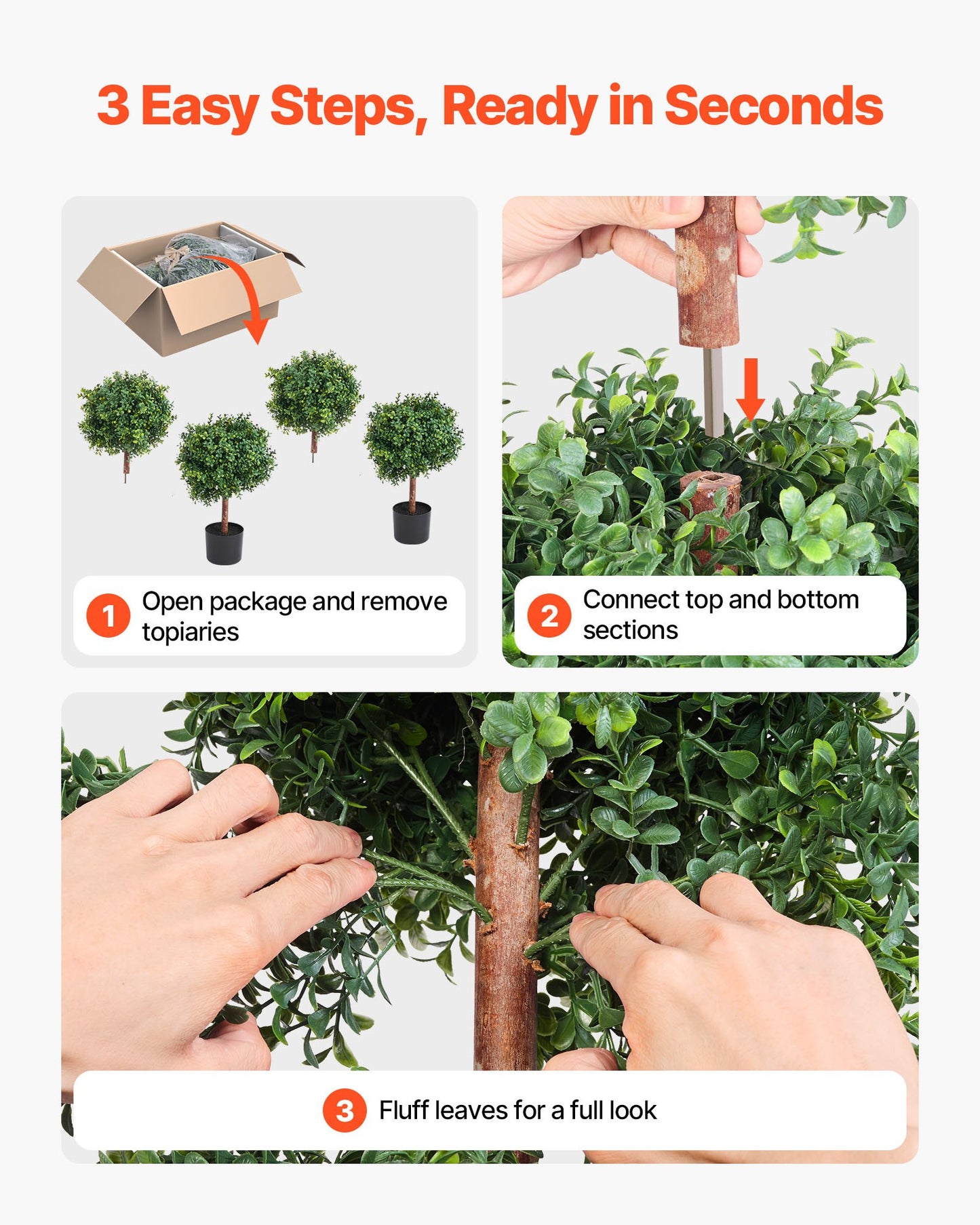 Artificial Boxwood Topiary Double Ball – Realistic, 36-Inch Faux Plant Set for Indoor & Outdoor Decor