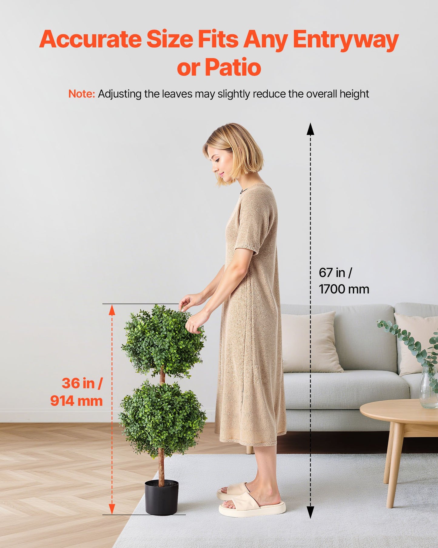 Artificial Boxwood Topiary Double Ball – Realistic, 36-Inch Faux Plant Set for Indoor & Outdoor Decor