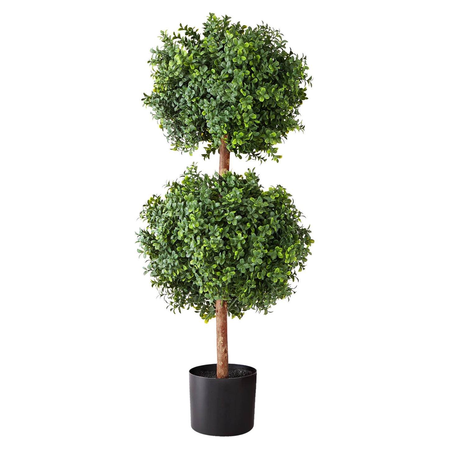 Artificial Boxwood Topiary Double Ball – Realistic, 36-Inch Faux Plant Set for Indoor & Outdoor Decor