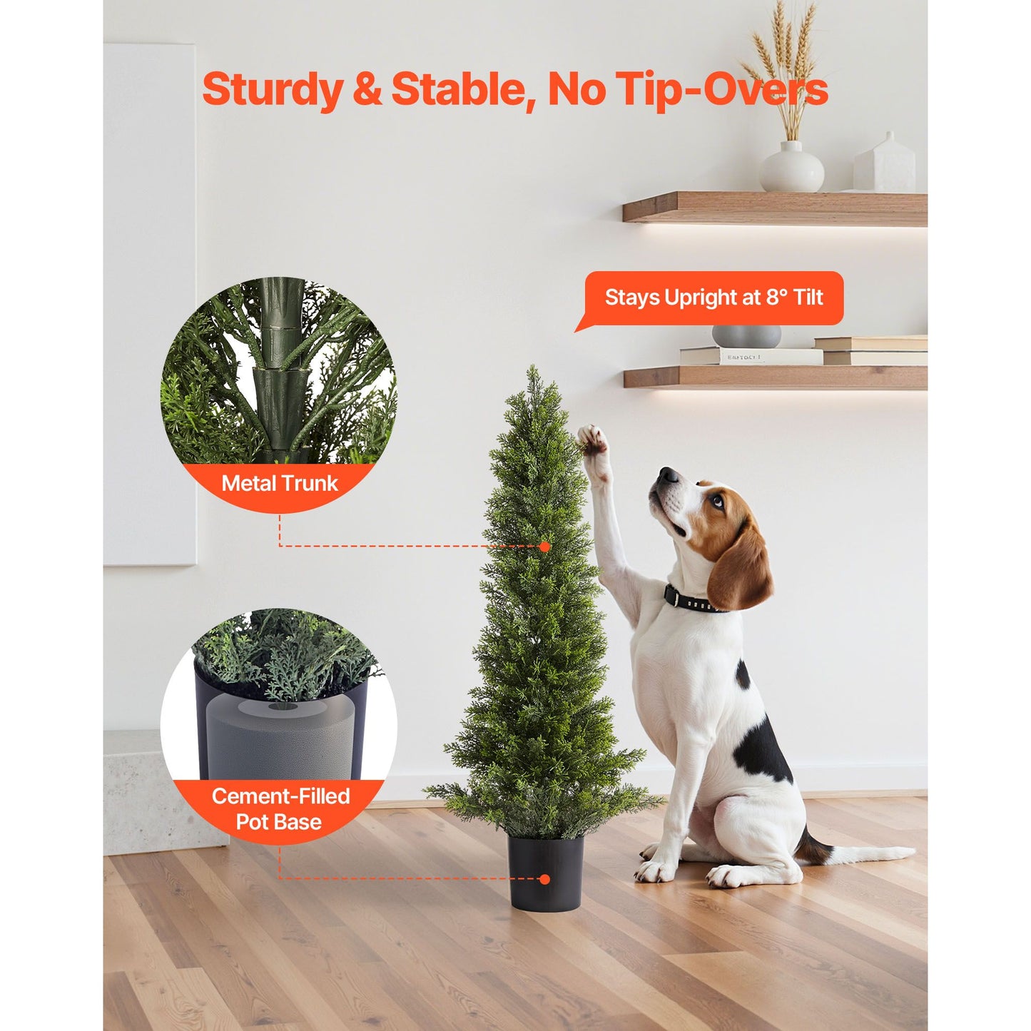 Artificial Topiary Cedar Trees – Realistic Faux Pine, 36 Inch, Weather-Resistant Set of 2