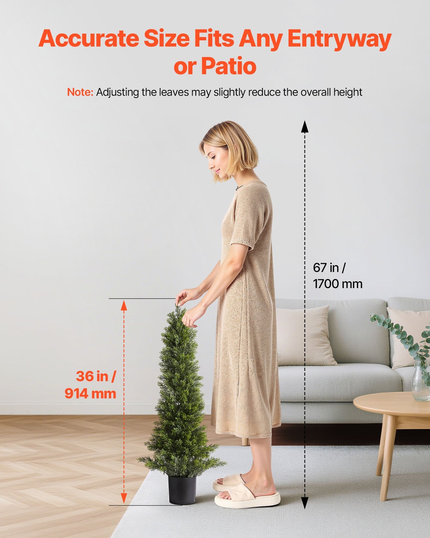 Artificial Topiary Cedar Trees – Realistic Faux Pine, 36 Inch, Weather-Resistant Set of 2