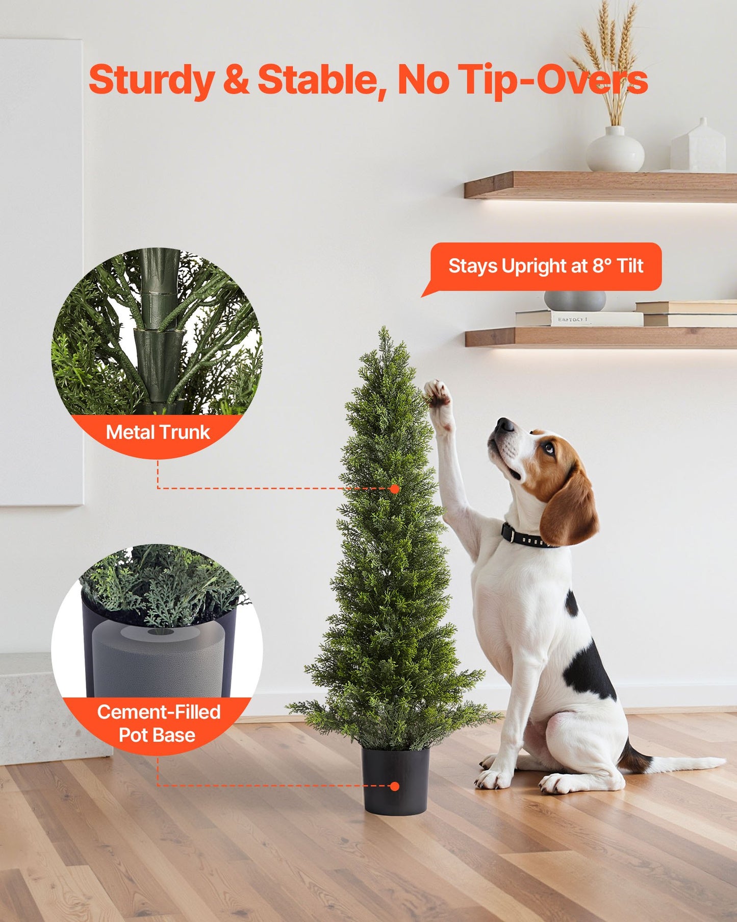 Artificial Topiary Cedar Trees – Realistic Faux Pine, 36 Inch, Weather-Resistant Set of 2