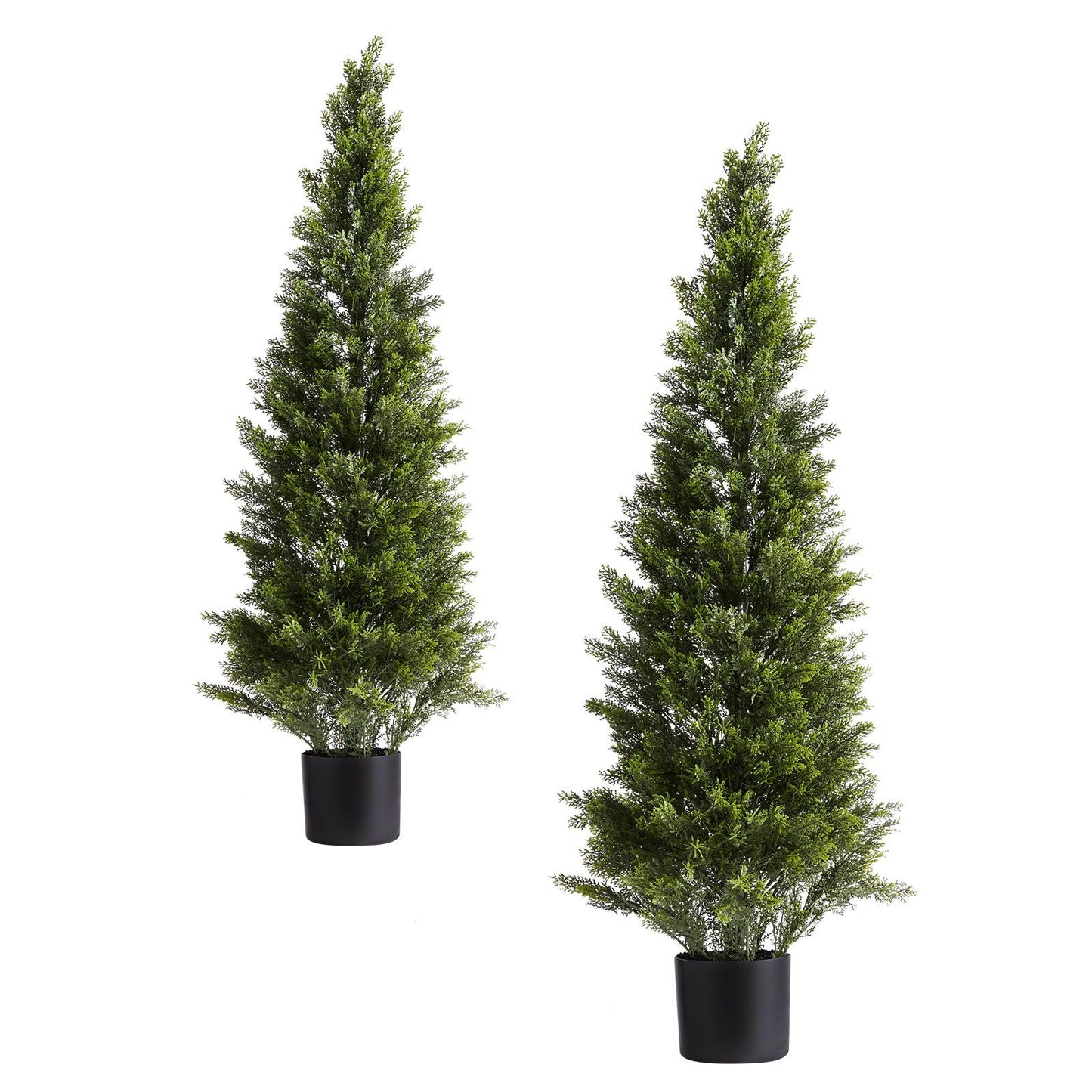 Artificial Topiary Cedar Trees – Realistic Faux Pine, 48 Inch, Weather-Resistant, Set of 2