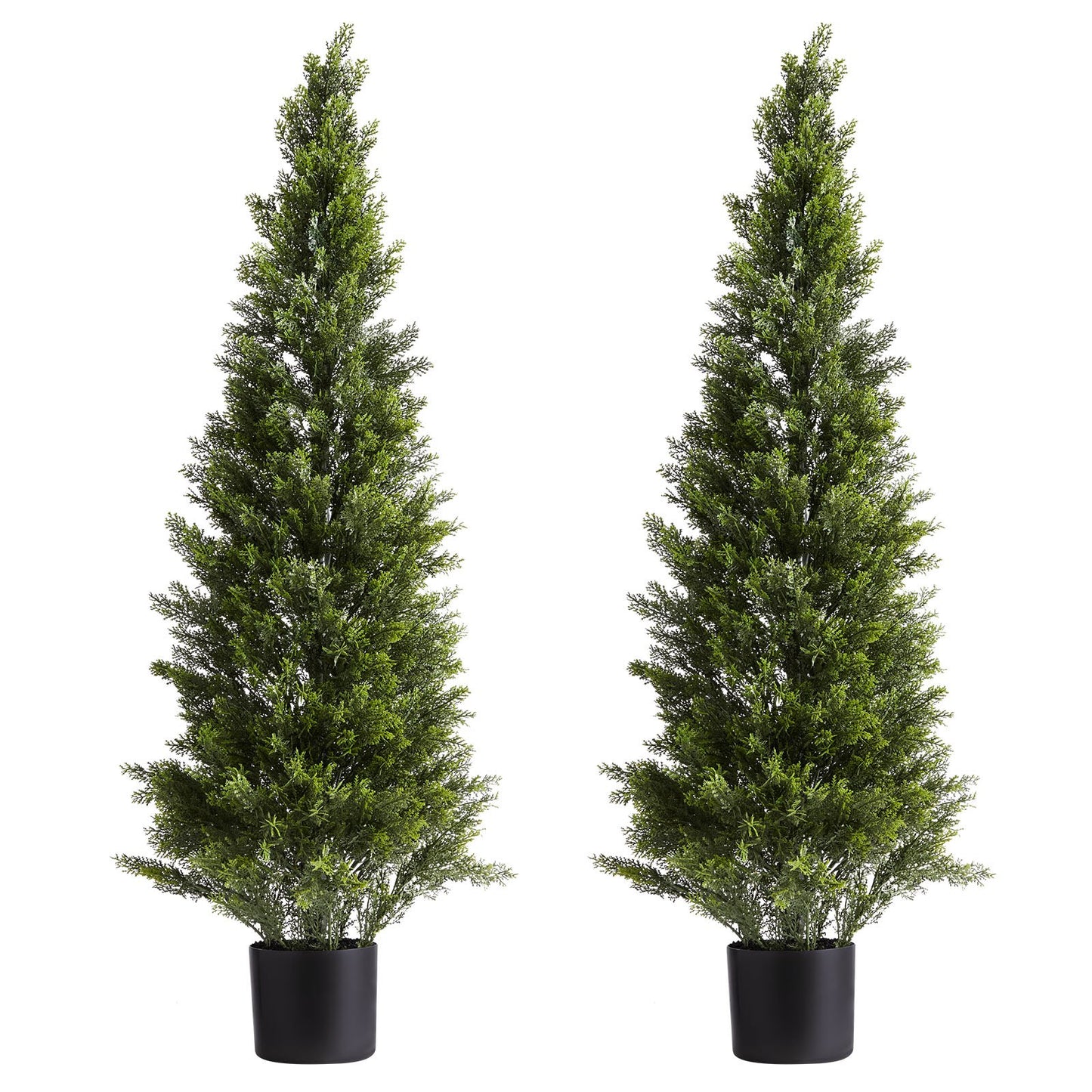 Artificial Topiary Cedar Trees – Realistic Faux Pine, 48 Inch, Weather-Resistant, Set of 2