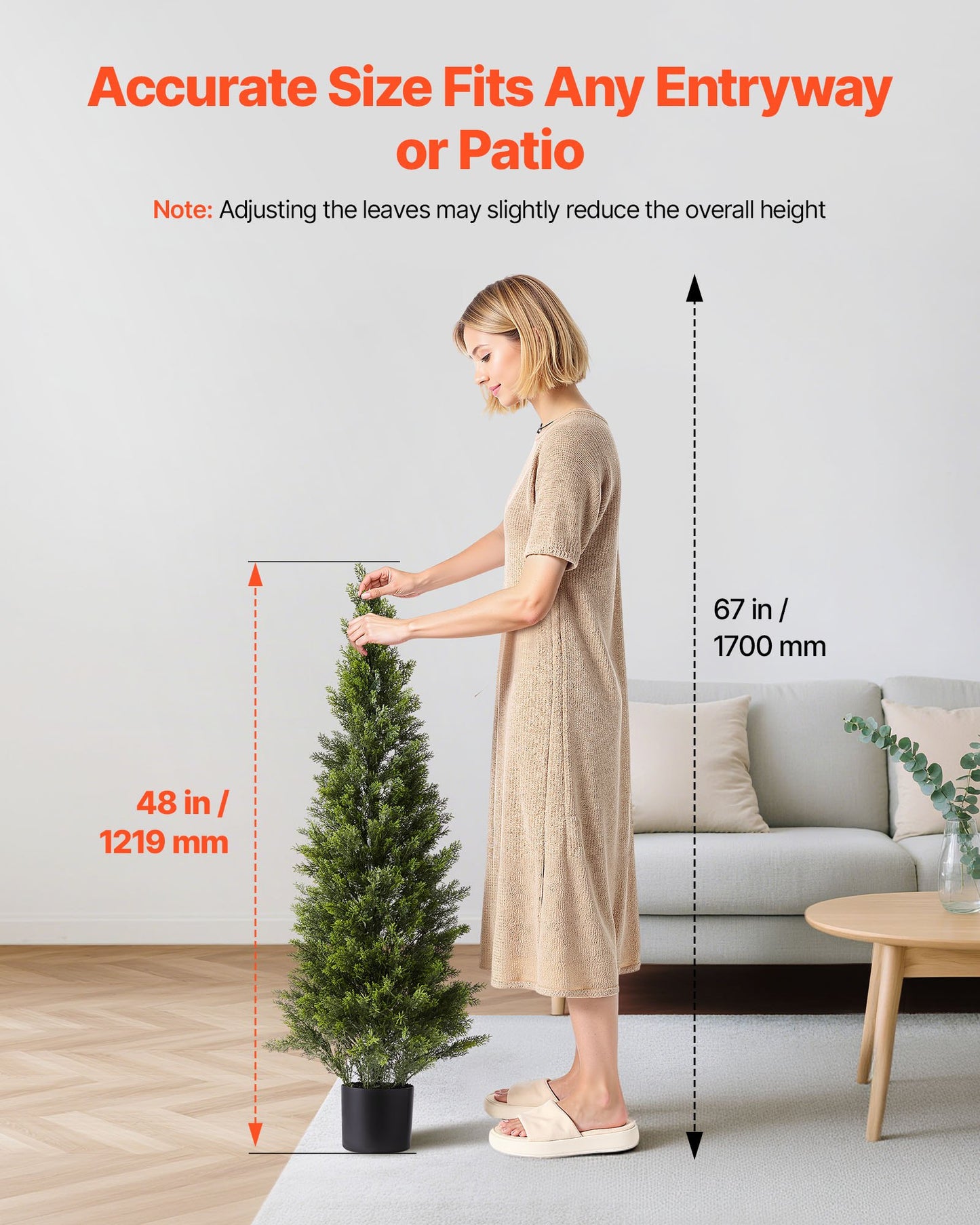 Artificial Topiary Cedar Trees – Realistic Faux Pine, 48 Inch, Weather-Resistant, Set of 2