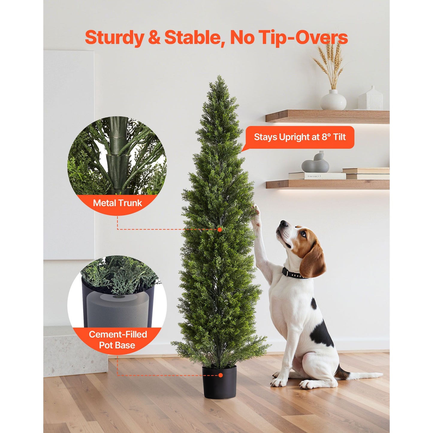 Artificial Topiary Cedar Trees – Realistic 60-Inch Faux Pine, Easy Assembly