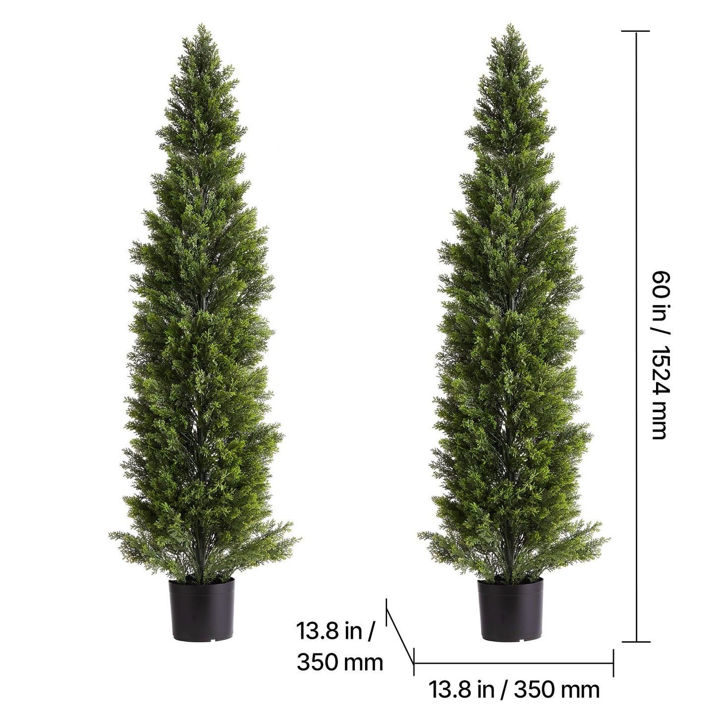 Artificial Topiary Cedar Trees – Realistic 60-Inch Faux Pine, Easy Assembly