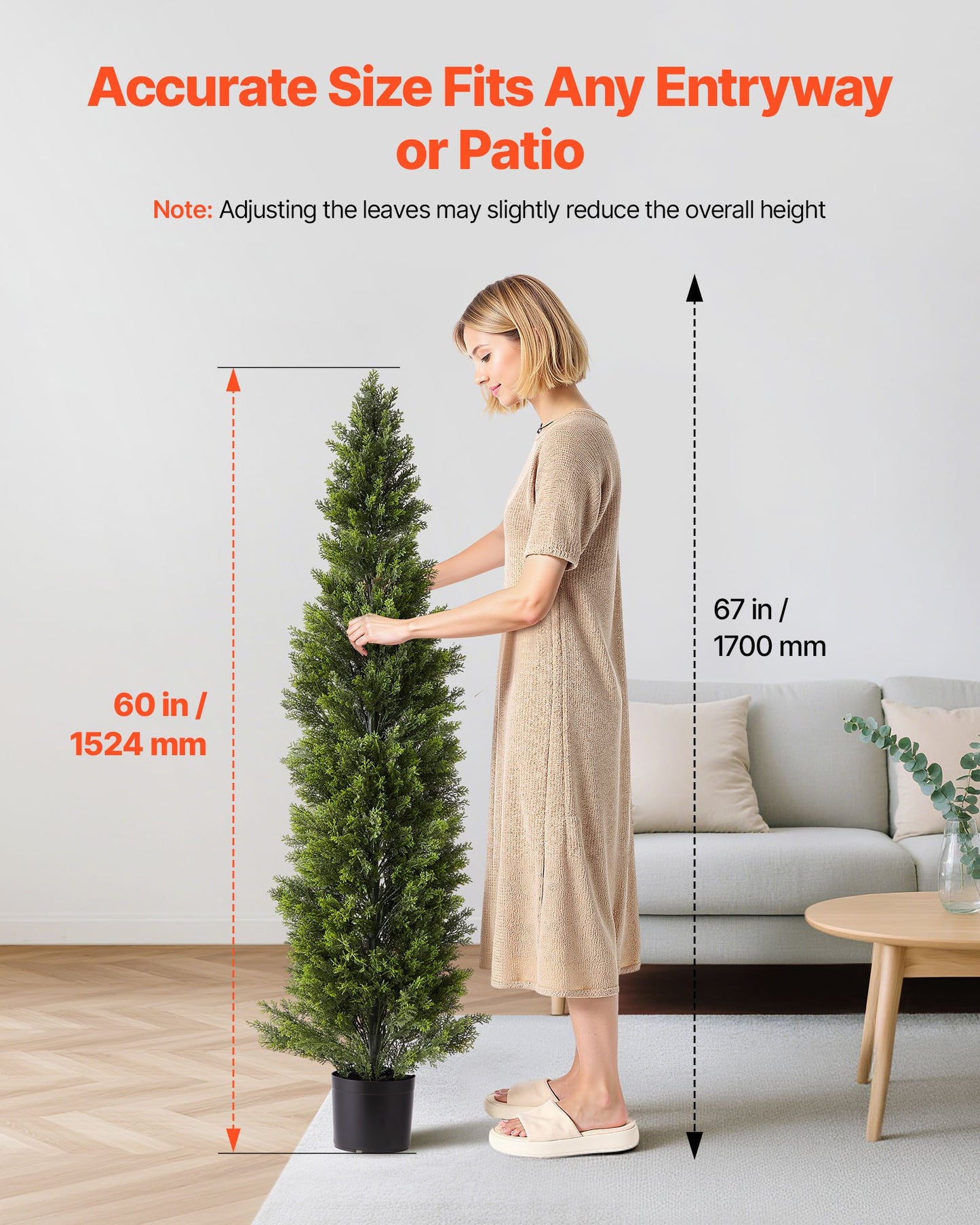 Artificial Topiary Cedar Trees – Realistic 60-Inch Faux Pine, Easy Assembly