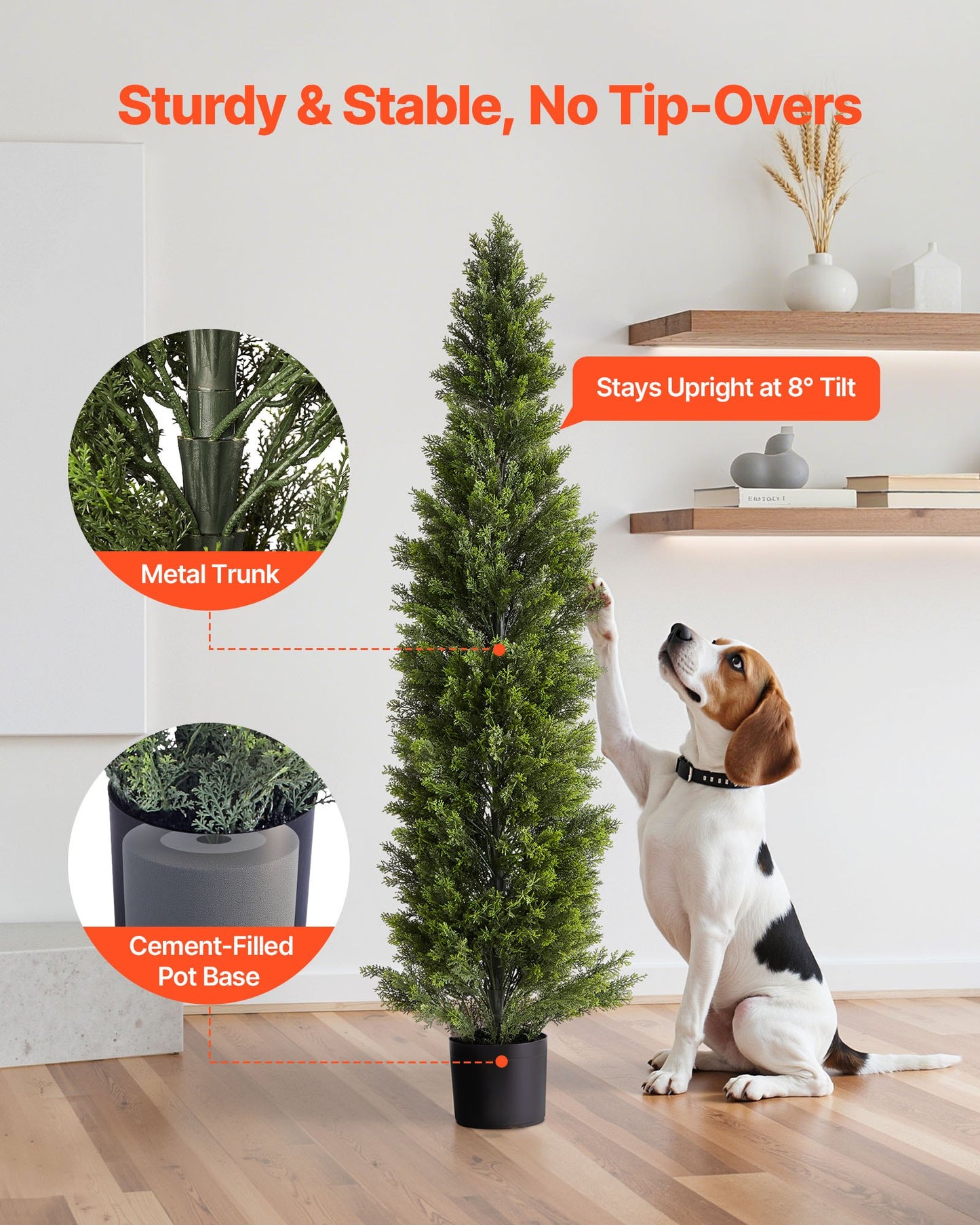 Artificial Topiary Cedar Trees – Realistic 60-Inch Faux Pine, Easy Assembly