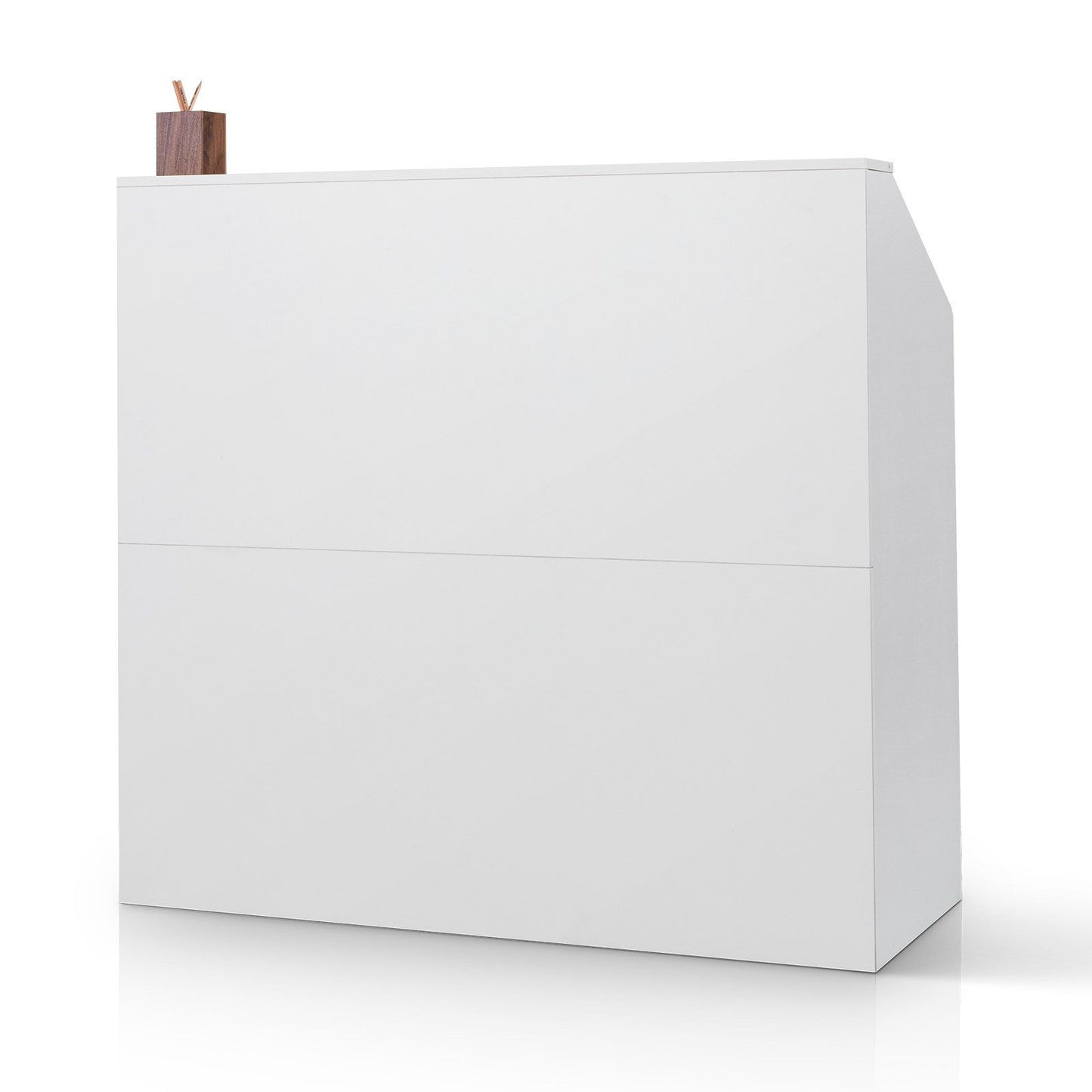 Reception Desk – Spacious White MDF Counter for Office and Retail