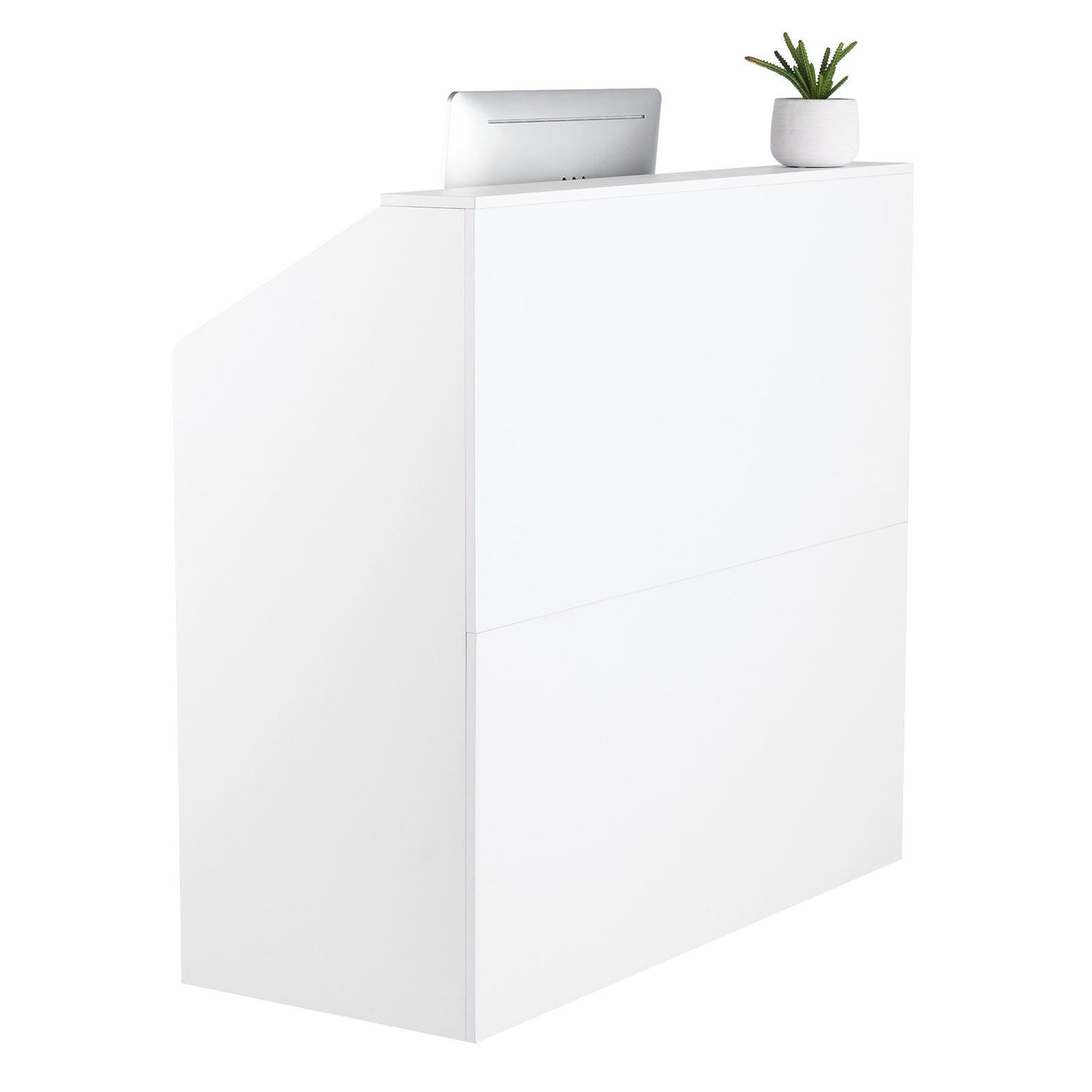 Reception Desk – Spacious White MDF Counter for Office and Retail