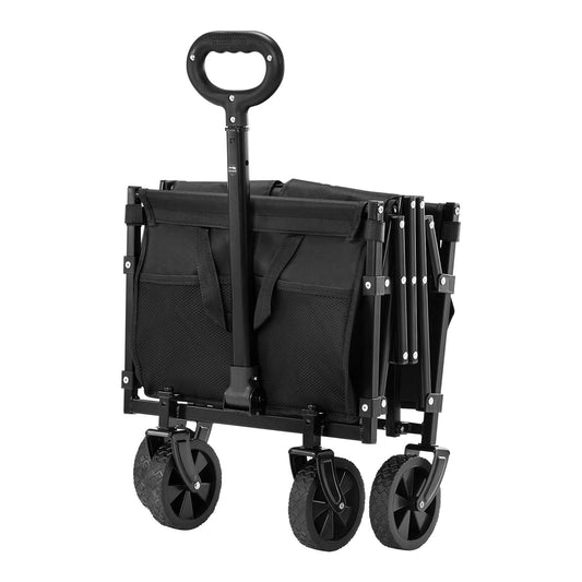 Collapsible Wagon – Heavy Duty 225 lbs, 120L, All-Terrain Wheels, Black