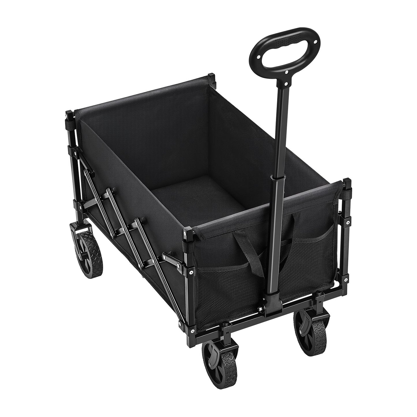 Collapsible Wagon – Heavy Duty 225 lbs, 120L, All-Terrain Wheels, Black