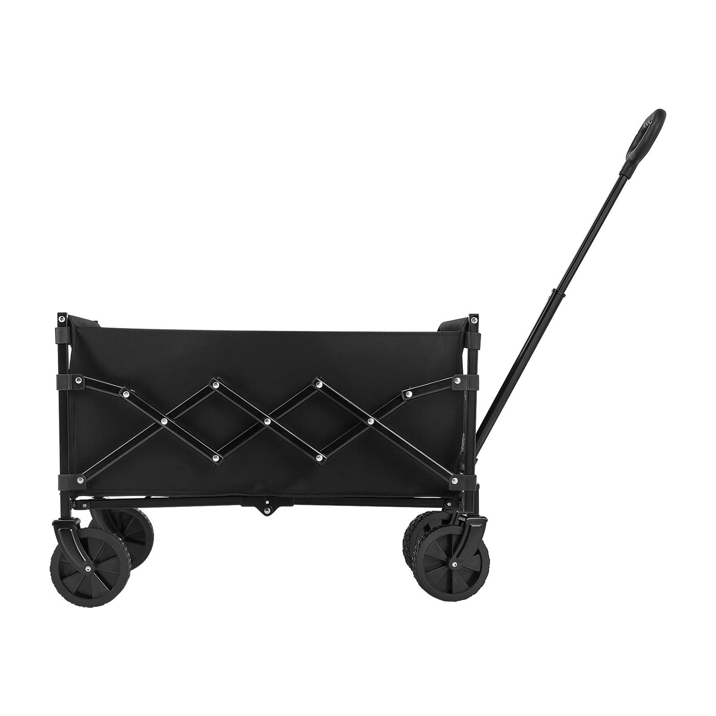 Collapsible Wagon – Heavy Duty 225 lbs, 120L, All-Terrain Wheels, Black