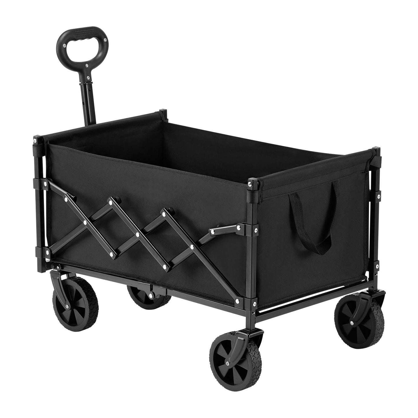 Collapsible Wagon – Heavy Duty 225 lbs, 120L, All-Terrain Wheels, Black