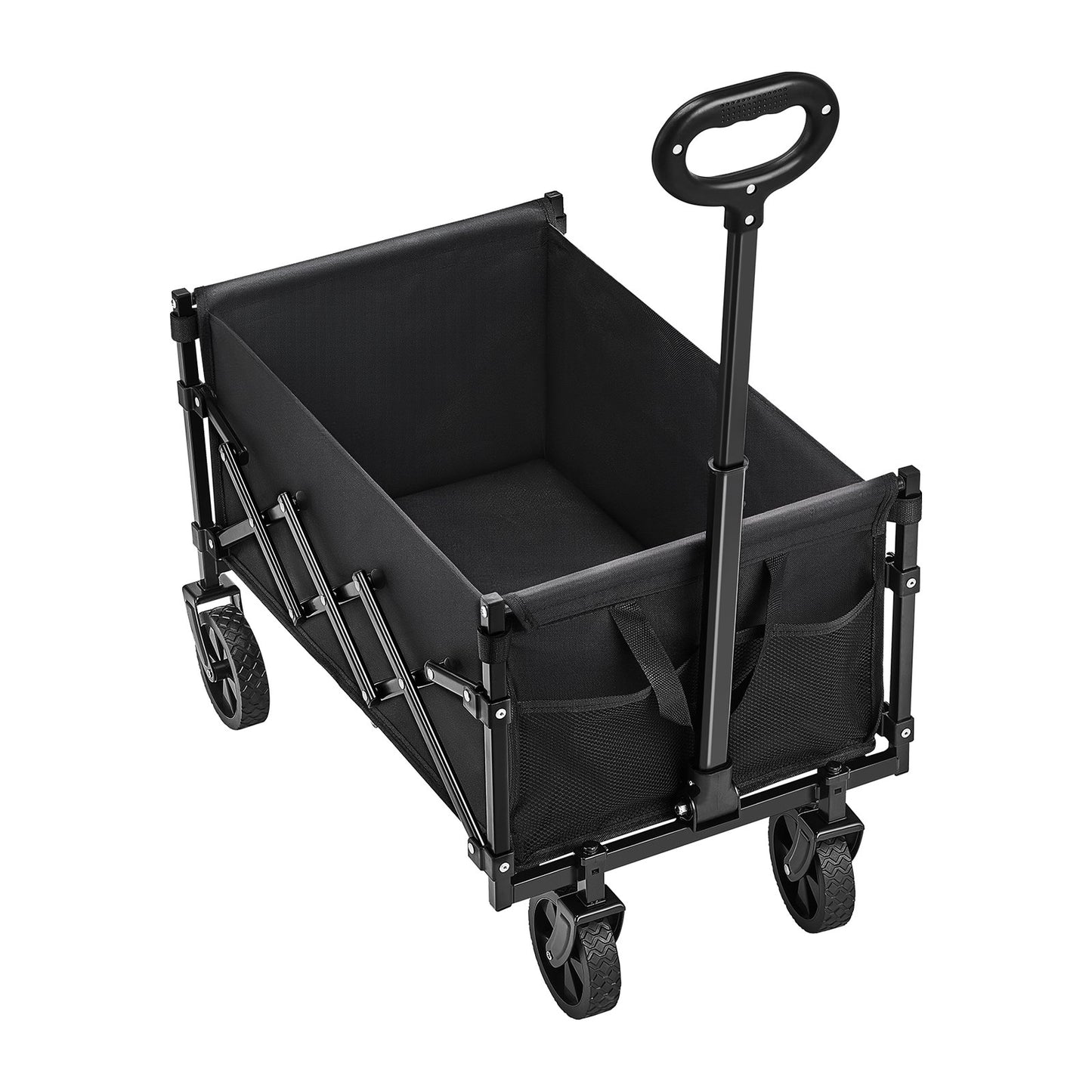 Collapsible Wagon – Heavy Duty 225 lbs, 120L, All-Terrain Wheels, Black