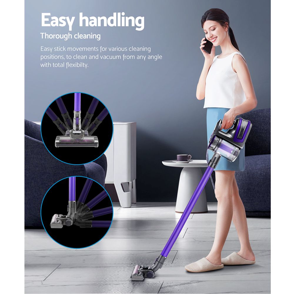 Devanti Stick Vacuum Cleaner – Cordless Bagless 150W, Purple