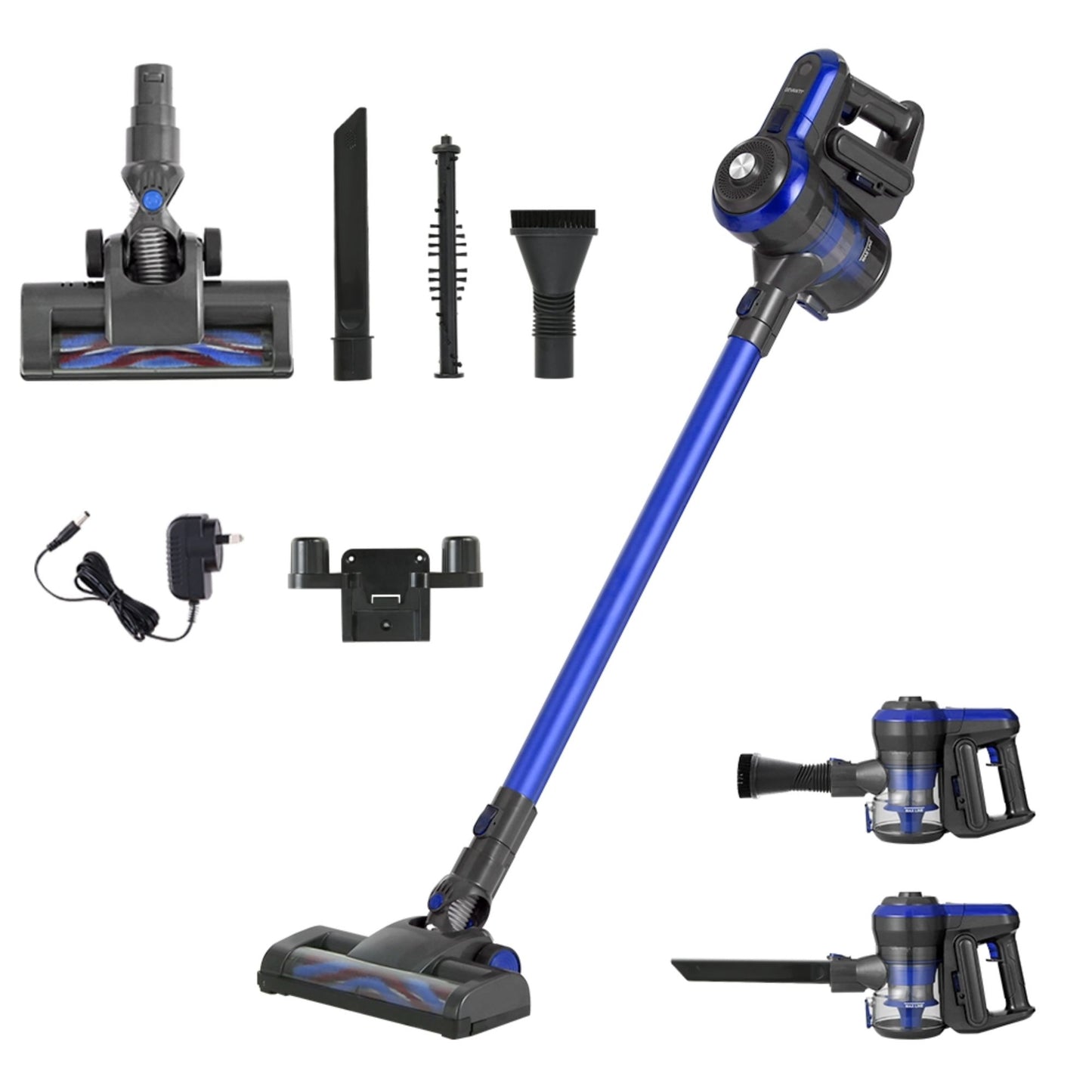 Devanti Stick Vacuum Cleaner – Brushless Motor, Cordless 250W Blue